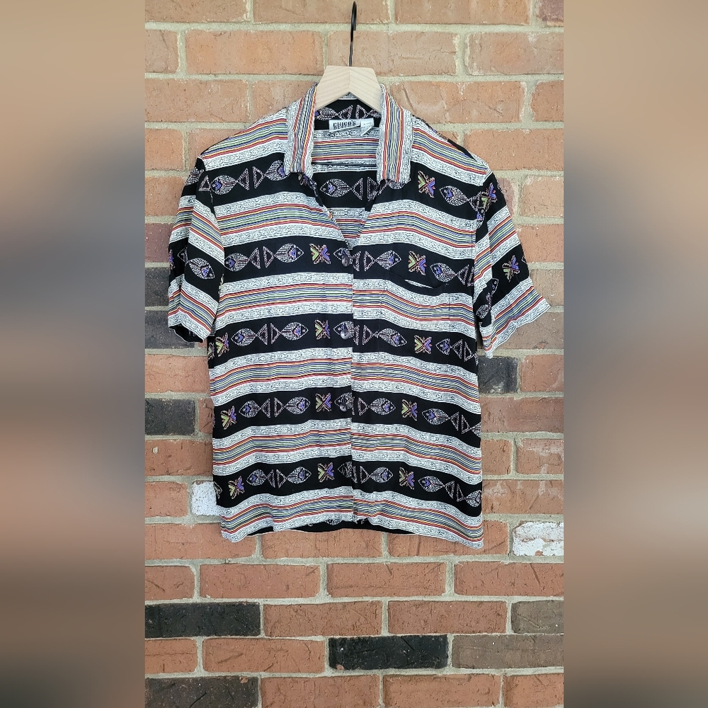 Womens Vintage Chicos Fish Blouse